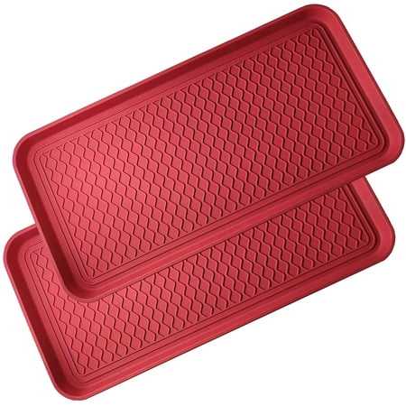 Boot Tray 2 Pack Large Multifunctional Boot Mat Washable Indoor or Outdoor Tray Mat for Shoes Boots Plants Pots Paint Tins Pet Bowls Car Storage  30 x 15 x 1.2 Inches