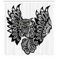 thumbnail image 3 of Ambesonne Owl Print Shower Curtain, Ornamental Bird, 69"Wx75"L, Charcoal Grey Yellow, 3 of 3