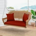 thumbnail image 3 of Jeco Honey Resin Wicker Hanging Porch Swing with Cushion in Red, 3 of 9
