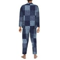 thumbnail image 5 of Bingfone Men'S Pajama Set 2 Piece Loungewear Pjs, Long Sleeve With Pajama Pants-Blue Gingham Buffalo Check, 5 of 9