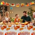 thumbnail image 6 of HOWAF 97Pcs Happy Thanksgiving Party Supplies Disposable Dinnerware, Turkey Maple Leaf Themed Plate, Cup, Napkin, Cutlery, Tablecloth for Thanksgiving Table Decoration Tableware, Serves 24 Guests, 6 of 7