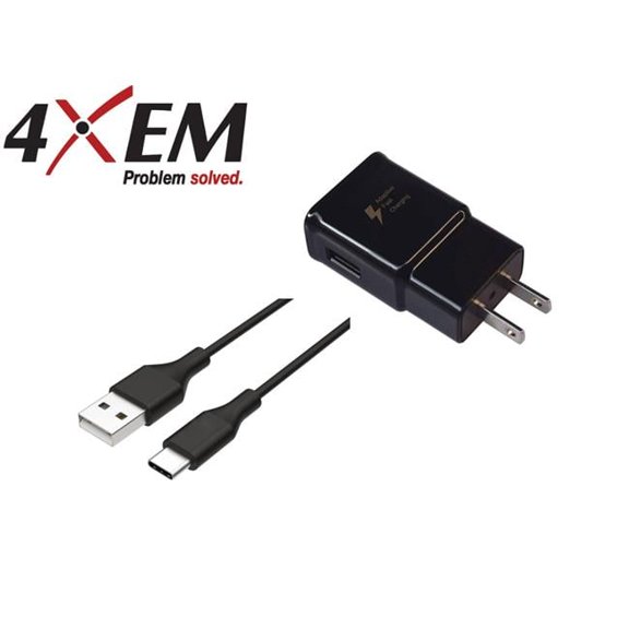 3 ft. USB-C Cable Charger Kit, Black