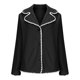 thumbnail image 1 of HongQid Womens Wool Coats Embroidered Edge Notched Collar Open Front Mid Long Trench Coat, 1 of 4