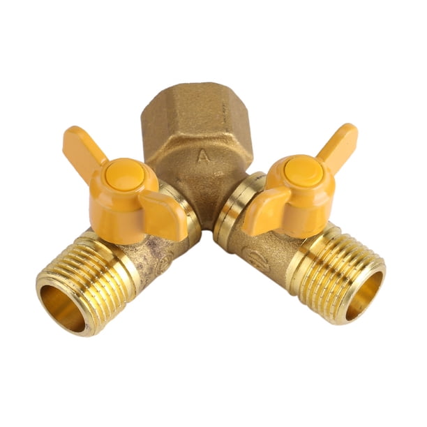 G1 / 2 Riego de jardín de latón Adaptador de Manguera de Doble Toque de 2 vías Conector de Doble Grifo (1 Paquete) Ecomeon no