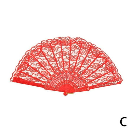 

Lace Portable Handheld Fan Spanish Style Wedding Travel Party Fan Folding F0W7