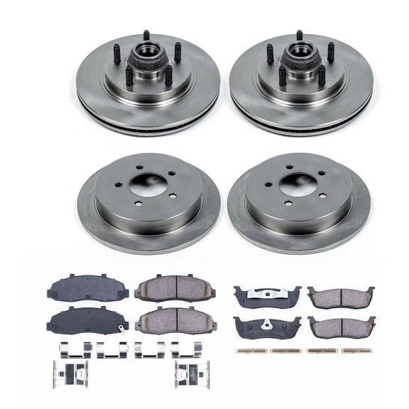 Ultimate Brakes Front and Rear Semi-Metallic Brake Pad and Rotor Kit with Hardware WM81487