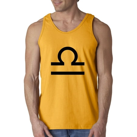 - Trendy USA 954 - Men's Tank-Top Libra Symbol Zodiac Sign The Scales Small Gold