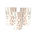 thumbnail image 4 of Disposable Paper Set-White Rose Gold Polka Dot Paper Cups & Plates (Shiny Gold Foil),For Weddings/Parties/Birthdays Safeglitz, 4 of 9