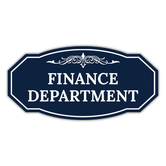 Signs ByLITA Victorian Finance Department Graphic Sign (Navy Blue / White) - Large