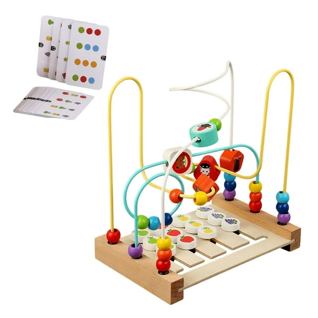 lionlar Jouet Labyrinthe de Perles Multicolore Triage Double Face Planches d'Activités Jouet Éducatif C