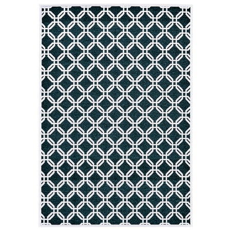 Feizy Saphir Mira Modern Trellis & Lattice, Blue/Green/White, 9'8" x 12'7" Area Rug Sheen Fade Resistant Cottage Floor Rug for Living room Bedroom