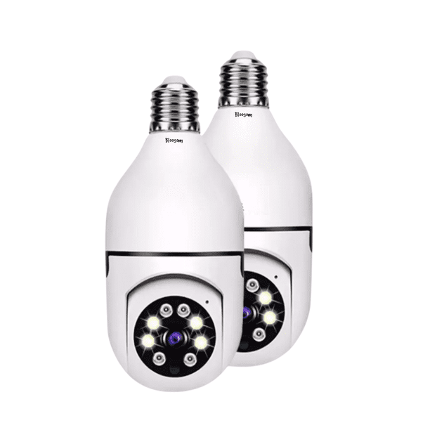 2pcs Cámara Blossom De Seguridad Wifi De 360° Visión Nocturna Alarma blanco