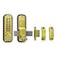 thumbnail image 3 of Lockey 2200-BB Mechanical Keyless Surface, Rim Mount Slide Deadbolt - Bright Brass, 3 of 3
