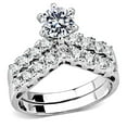thumbnail image 1 of Women Rhodium Brass Ring with AAA Grade CZ in Clear - Size 10, 1 of 1
