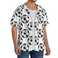 thumbnail image 2 of Uemuo Happy Football Pattern Cotton Linen Short Sleeve Shirts,Casual Lightweight Button Down Shirts,Vacation Beach Summer Tops-Large, 2 of 7