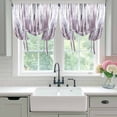 thumbnail image 4 of Purple Vintage Tie Up Curtains 45 Inches Long, Kitchen Window Curtains Over Sink, Striped Painting Retro Abstract Art Small Window Curtains Shade Balloon Curtains Valances for Bedroom/Cafe 34"x45", 4 of 8