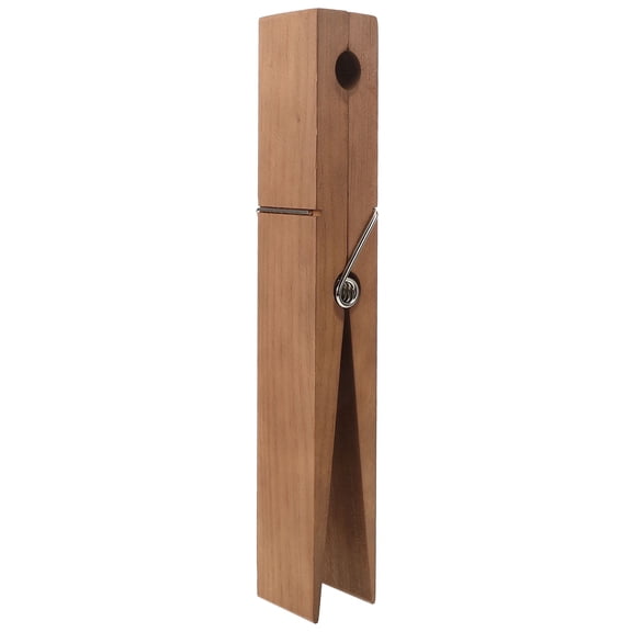 FUEENIRVA Large Wooden Clothespins Set in Coffee Color, Clothes Pins for Laundry, Bathroom, and Home Organization