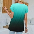 thumbnail image 5 of Npasoilc Summer Top For Women 2024 V-Neck Floral Print Short Sleeve Loose Fitting Tunic Tops Casual Solid Color T Shirt, 5 of 6