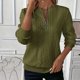 thumbnail image 1 of Camisas Sentuca para mujer, estilo jersey, cuello redondo, manga larga, blusas casuales lisas, 1 of 7