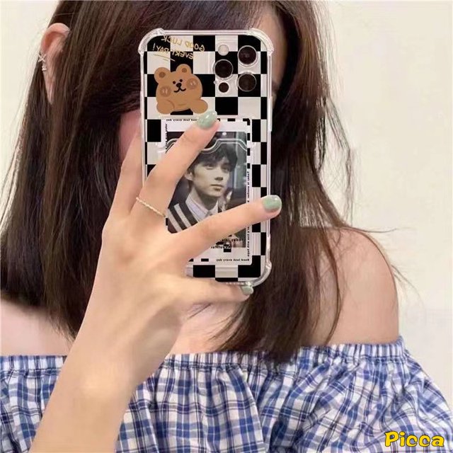 Funda Para Samsung A14 A13 A04E A23 A04 A12 A53 A73 A33 A03s A03 A51 A50 A50s A02 A30s A02s A72 A52 A52s A32 A22 A10s A20 A30 A71 Cute Bear Bunny Wallet Slot Anti-Caída Blanda