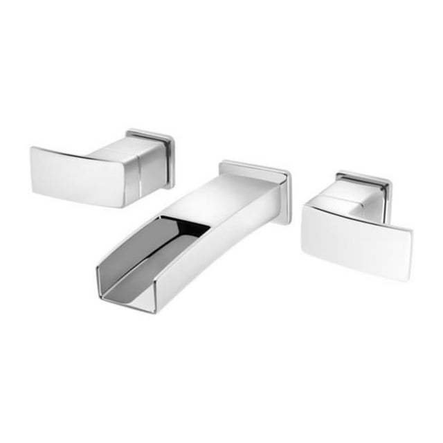 Pfister LG49DF1C Kenzo 2-Handle Waterfall Wall Mount Bathroom Faucet in Polished Chrome, Water-Efficient Model