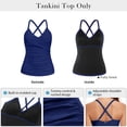 thumbnail image 4 of RELLECIGA Women's Push Up Tankini Top Twist Front Ruched Tankini Bathing Suits Vintage Swimsuit V-Neck Tummy Control Swimwear Top, 4 of 10
