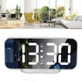 thumbnail image 1 of Digital Alarm Clock, 6.7 Inch LED Mirror Clock, LED Clock For Bedroom, Modern Mirror Desk Wall Clock, Electronic Desktop Clock With 3 Adjustable Brightness, 12/24H Display, 1 of 8