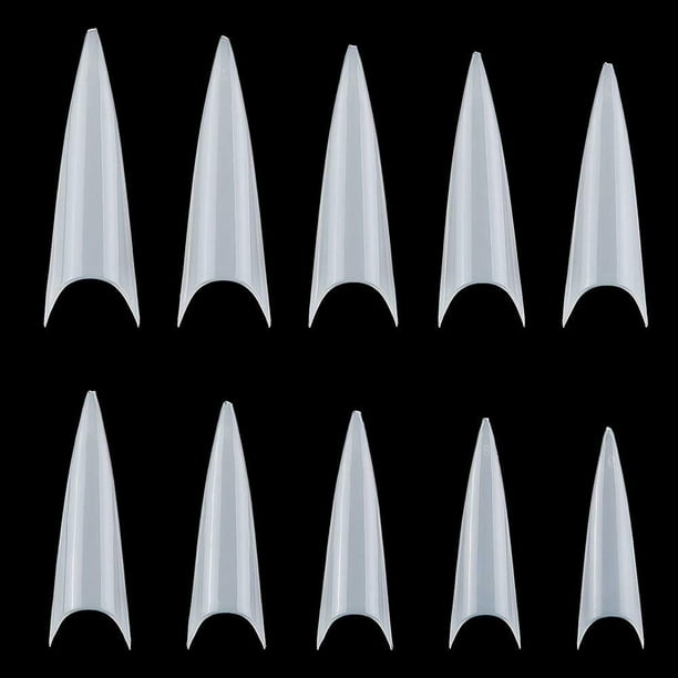 Clear Stiletto Nail Tips Acrylic Nail Tips 500pcs Long Shape Half Cover False Nail Tips With Bag White Walmart Com Walmart Com
