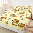 thumbnail image 5 of Manfei Cartoon Dachshund Dog Bed Sheets, Daisy Floral Full Size Sheets, Cream, 4pcs, 1 Flat Sheet, 1 Fitted Sheet and 2 Pillowcases, 5 of 6