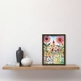 thumbnail image 2 of Countryside Chapel Garden Folk Art Watercolour Painting Artwork Framed Wall Art Print A4, 2 of 4