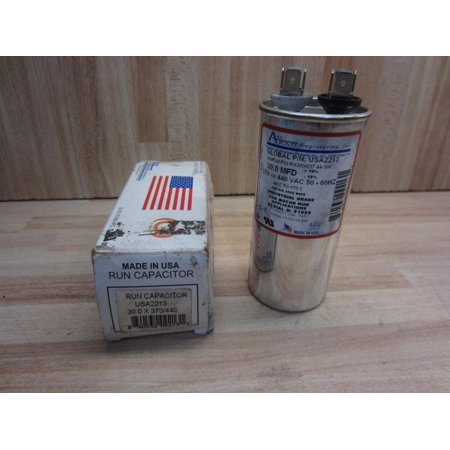 

USA2213 Series Round USA-Made Motor Run Capacitor 30 Mfd 370/440 Vac-132328