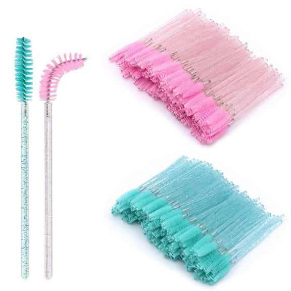 GIRACOA 200 PCS Disposable Eyelash and Eyebrow Brushes, Crystal Lash Brush