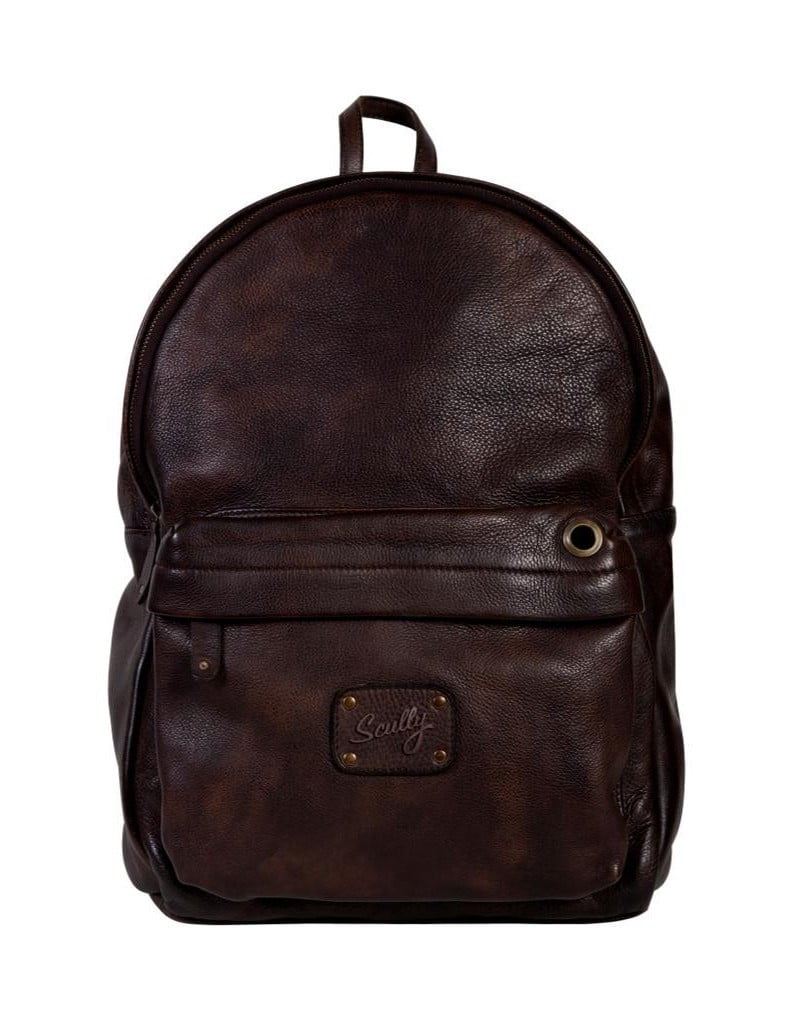Scully Western Backpack Adult Zip Padded Pocket Leather Chocolate 92644
