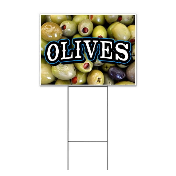 Olives (18" x 24") Yard Sign, Includes Metal Step Stake