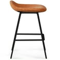 thumbnail image 5 of Simpli Home Dafney Contemporary 24 inch Counter Height Stool (Set of 2) in Camel Brown Vegan Faux Leather, 5 of 12