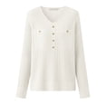 thumbnail image 4 of Winter Plus Size Fall Sweaters for Women Women's V Neck Cut Sweater With Buttons Soft Wool Knit Pullover Slim Fit Base Layer For Daily Wear, 4 of 4