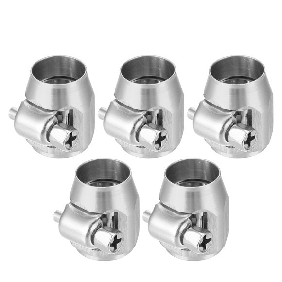 Unique Bargains 5 Pcs AN4 Hex Car Hose Finisher Flexible Rubber Pipe Clamp with Screw Band Adapter Fitting Silver Tone