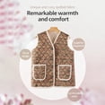 thumbnail image 4 of Korean Kimjang Vest, Retro Floral Quilted Design with Warm Fleece Lining, Sleeveless Winter Vest for Kimchi Making and Daily Wear - Pink / 2xl, 4 of 9
