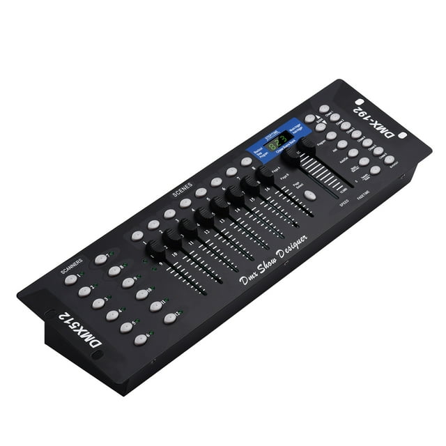 Consola de iluminación DMX512 Controlador de luz Panel de consola 192CH Función de programación Sonido activado con antena de pantalla LED para escenario DJ Pubs Bar Fiesta Disco Boda Par Light Tomshoo Consola de iluminación