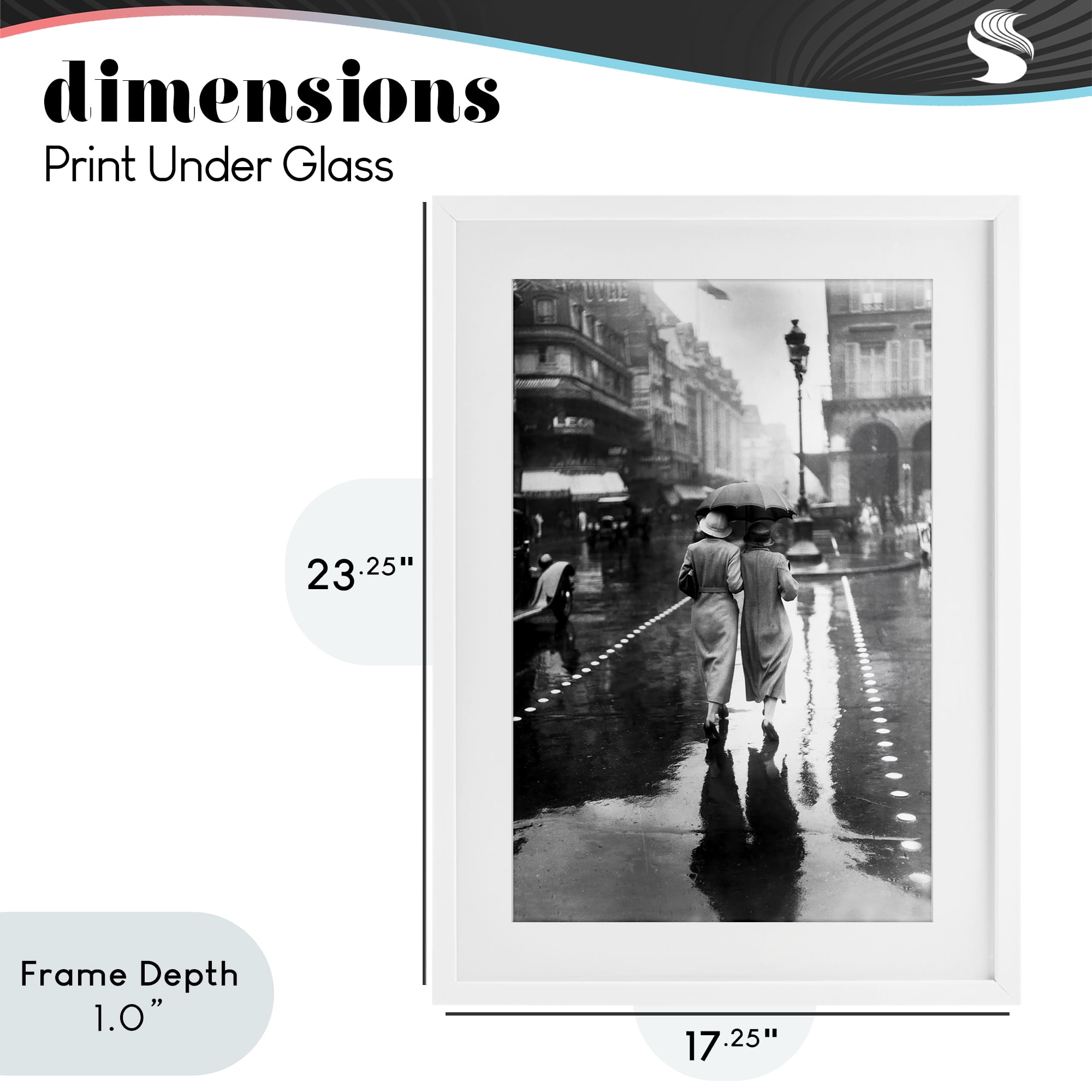 Stupell Industries Paris In The Rain White Framed Print Under Glass, design by Vintage Hustle
