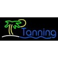 thumbnail image 1 of Blue Tanning Palm Tree LED Neon Sign 13 x 32 - inches, Black Square Cut Acrylic Backing, with Dimmer - Bright and Premium built indoor LED Neon Sign for Spa interior decor and storefront., 1 of 7
