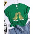 thumbnail image 4 of Hug Me Kawaii - Camiseta verde con diseño de dinosaurio pequeño para mujer, camisetas informales de verano, top corto de hip hop callejero, camiseta transpirable con personalidad, 4 of 4