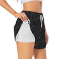 thumbnail image 3 of Lsque Spider Web Black Printed Women's Running Shorts with Liner Pockets,Elastic Quick Dry Workout Athletic Gym Yoga Shorts,Womens High Waist Shorts-Medium, 3 of 9