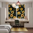 thumbnail image 6 of Curtains 63 Inch Length 2 Panels, Sunflower Watercolor Grommets Window Treatment Curtain, Spring Botanical Garden Flowers Thermal Curtains Drapes for Living Room/Bathroom, 6 of 9