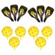 thumbnail image 4 of KAKOWELY 10 globos deportivos con forma de raquetas y pelotas de pepinillos, globos de aluminio para fiestas de cumpleaños infantiles con temática de pepinillos, decoraciones amarillas., 4 of 5