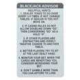 Instructional Services Basic Strategy Card for Blackjack