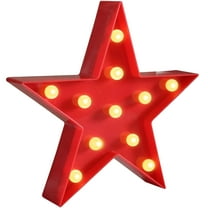 DefiDgd Star Plastic Night Light,Battery Operated Decorative Pentagram Prop Lights,for Room Wall Lamp Birthday Party Christmas Home Bar Decorations(Red)