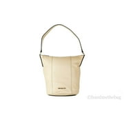 Michael Kors Brooke Medium Bisque Pebbled Leather Bucket Messenger Handbag