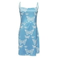 thumbnail image 5 of Leutsin Robe d'Été Décontractée pour Femme Grande Taille, Ajustée, Aguichant, à Imprimé Papillon, Sans Manches, à Bretelles, Jupe-Robe, 5 of 5