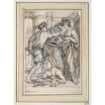thumbnail image 2 of Lucas Franchoys 14x18 Gold Ornate Wood Frame and Double Matted Museum Art Print Titled - Salome Receiving the Head of St. John The&nbsp;Baptist, 2 of 4